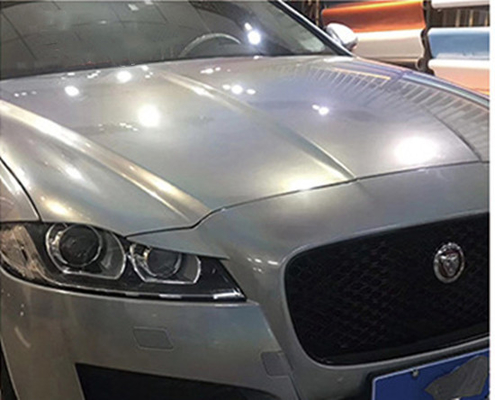 Matte Gold Laser Grey Glitter Car Wrap Air Release Non Fading 140gsm