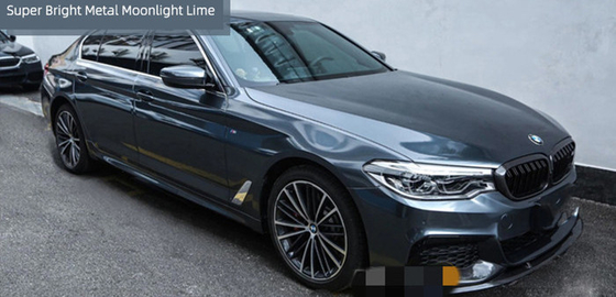 Moon Lime Gloss Car Wrap Film Saluran Udara Melepaskan Ketebalan 120µm
