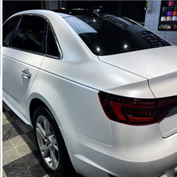 Audi Electro Optic Metallic White Car Wrap Film Rilis Udara Dapat Digeser