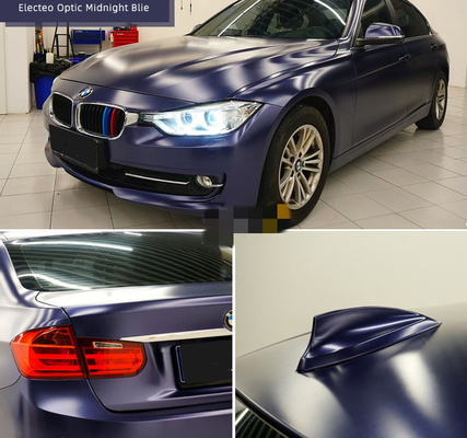 PET Electric Optic Midnight Blue Car Wrap Film Tidak Memudar Tahan Air