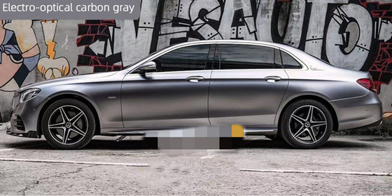 Moisture Proof Electro Optic Carbon Grey Vinyl Wrap Roll Slidable Scratch Resistant