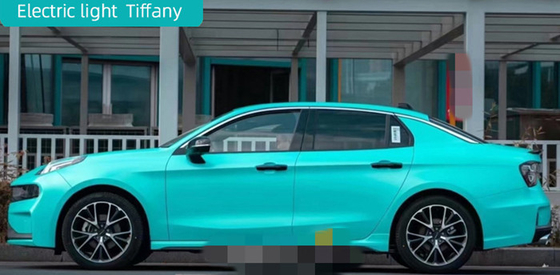 Matte Tiffany Car Wrap Film Pelepasan Udara Dengan Perekat Akrilik Yang Dapat Dilepas
