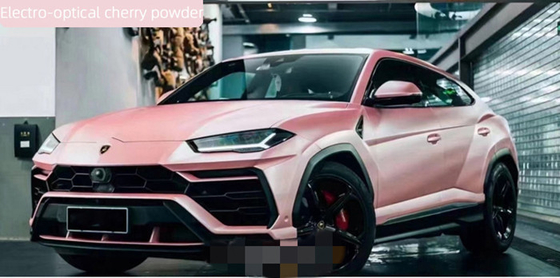30µm Matte Mobil Vinyl Wrap Dapat Dilepas Gelembung Gratis Electro Oprical Cherry Powder