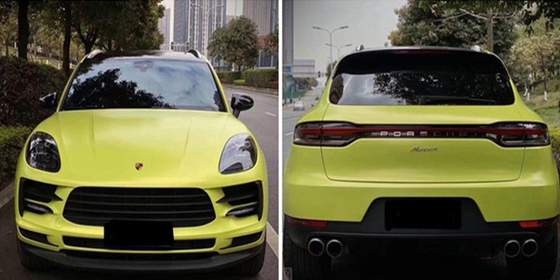 PET Swipeable 60µM Light Bud Green Car Vinyl Wrap Clear Removable Acrylic Adhesive