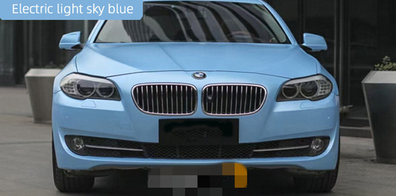 Matte Metallic Electric Light Sky Blue Car Wrap Film Tidak Memudar