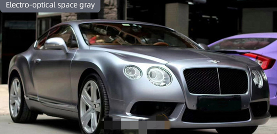 30µm Pelepasan Udara Electro Optical Space grey Car Vinyl Wrap Mencegah Kerusakan Akibat Sinar Matahari