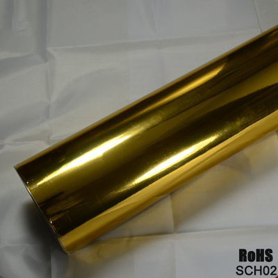 High kilap Gold Chrome Mobil vinil Membungkus Air Release Slideable 140gsm