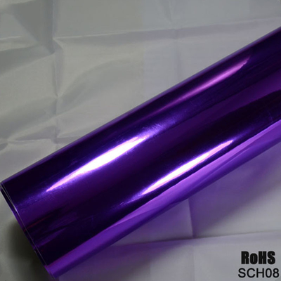 Removable Adhesive Chrome Biru Mobil Membungkus Mirror Effect vinil Membungkus 140gsm