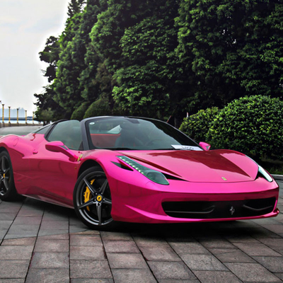 kilap pink Chrome Mobil vinil Membungkus dengan Perekat Akrilik Yang Dapat Dilepas