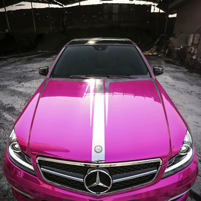 Rilis Udara Cermin Mengkilap Chrome vinil Membungkus Slidable Rose Red Mobil Membungkus Film