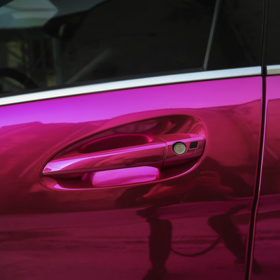 120µM Gratis Slideable Pink Chrome Car Wrap Film Resistensi Semprotan Garam