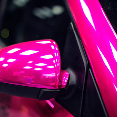 120µM Gratis Slideable Pink Chrome Car Wrap Film Resistensi Semprotan Garam