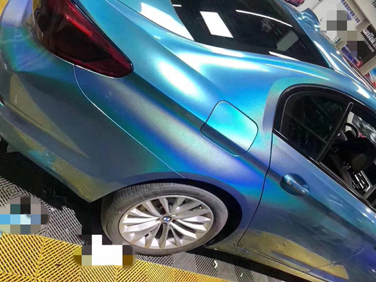 1.27m Slidable Laser Biru Glitter vinil Membungkus Air Release bungkus mobil kilap tinggi