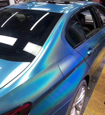 1.27m Slidable Laser Biru Glitter vinil Membungkus Air Release bungkus mobil kilap tinggi