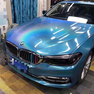 1.27m Slidable Laser Biru Glitter vinil Membungkus Air Release bungkus mobil kilap tinggi
