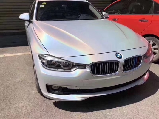 Perekat Tahan Suhu vinil Mobil Membungkus Laser White Sparkle Mobil Membungkus 140gsm