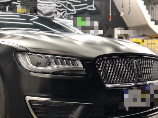 Menyembunyikan Scratch Metallic Black Matte Mobil vinil Membungkus Gulungan Untuk Kendaraan Darurat