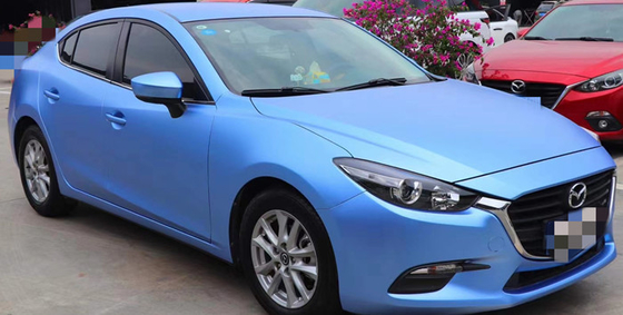 Metallic Blue Fog Matte Car Vinyl Wrap Film Tahan Lama Tidak Memudar