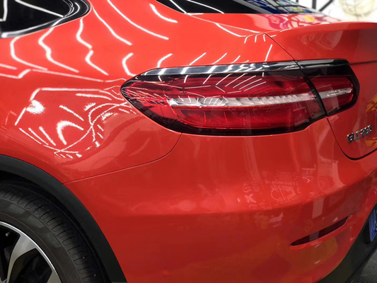 Pembungkus Mobil Anti Gores yang Dapat Digesek Flaming kilap Red Metallic vinil Membungkus