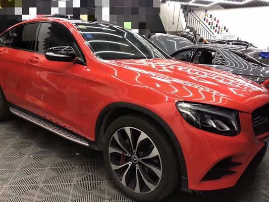 Pembungkus Mobil Anti Gores yang Dapat Digesek Flaming kilap Red Metallic vinil Membungkus