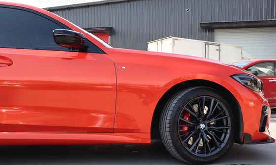 Removable Adhesive kilap Fire Orange Mobil Membungkus Tahan Gores Air Release vinil Membungkus