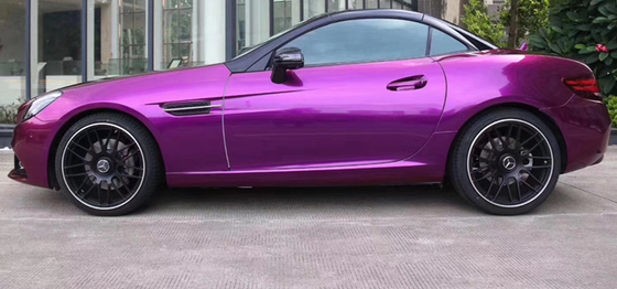 Swipeable Shiny kilap Metallic Purple vinil Membungkus 140gsm Bubble Gratis Untuk Mobil