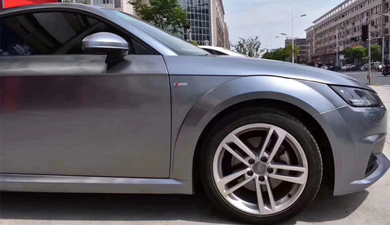 Titanium Steel Grey kilap Mobil vinil Membungkus Panas Diaktifkan kilap Metallic Grey vinil Membungkus