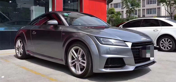 Gelembung Gratis Swipeable Gloss Car Vinyl Wrap Titanium Steel Grey