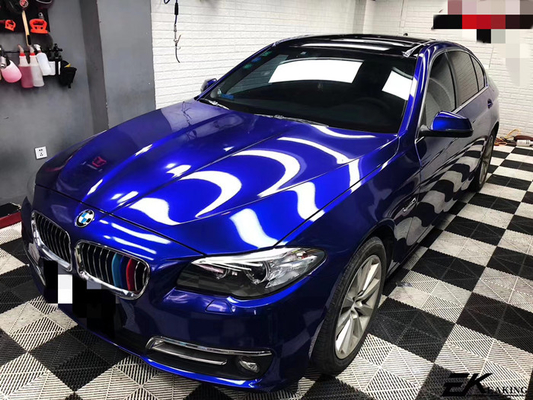 Glare Biru kilap Mobil vinil Membungkus Air Release Swipeable Untuk Iklan Kendaraan