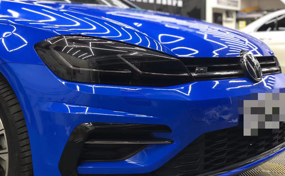 Sapphire Biru High kilap Mobil Membungkus vinil Removable Untuk Iklan Kendaraan