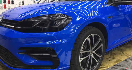 Sapphire Biru High kilap Mobil Membungkus vinil Removable Untuk Iklan Kendaraan