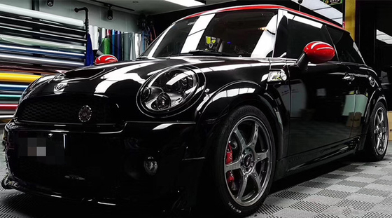 Perekat Akrilik Yang Dapat Dilepas Hitam Ultra High kilap Mobil Membungkus tahan kelembaban