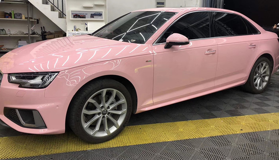 Perekat Berbasis Akrilik vinil Film Membungkus High kilap Cherry Blossom Pink Mobil Membungkus