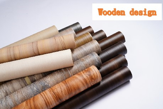 Blister Wood Grain Dekoratif Memecahkan dlm lapisan tipis Film Furniture Perekat vinil 0.8mm