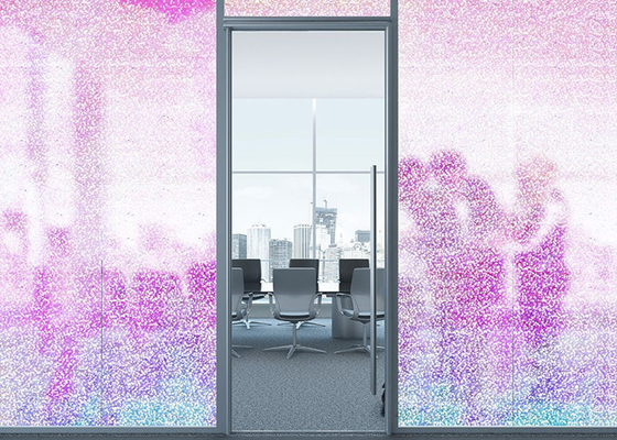 Layar Privasi Kaca Jendela Dekoratif Film Dichroic Dots Pattern 1.22Mx50M