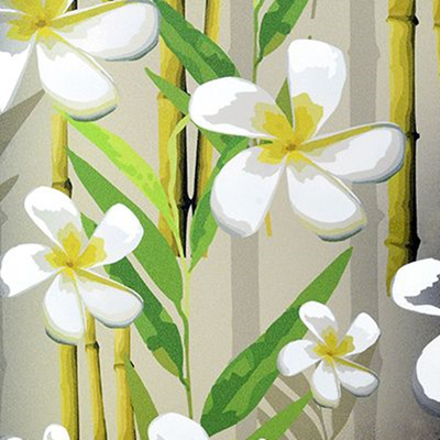 Bambu Floral Printed Dekoratif Jendela Kaca Film Perlindungan Privasi SGS
