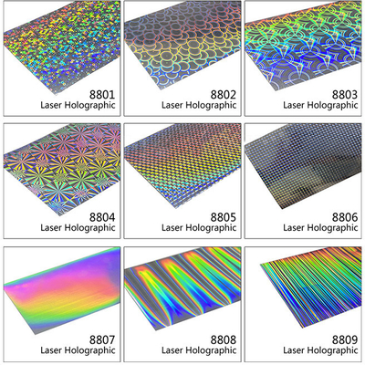 Film vinil Pemotongan Warna Holografik Laser Perekat 0,08mm Untuk Dekorasi