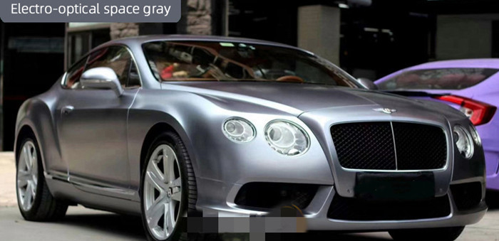 30µm Pelepasan Udara Electro Optical Space grey Car Vinyl Wrap Mencegah Kerusakan Akibat Sinar Matahari