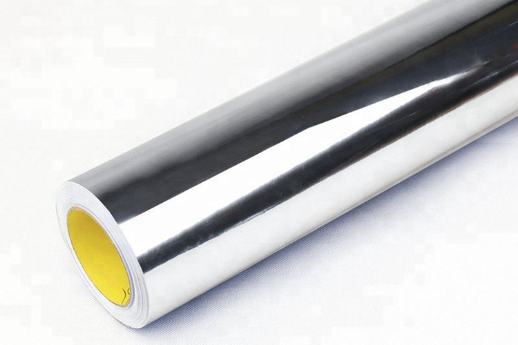 140gsm Cermin Chrome Perak vinil Mobil Membungkus Air Rilis Tahan Panas vinil Membungkus