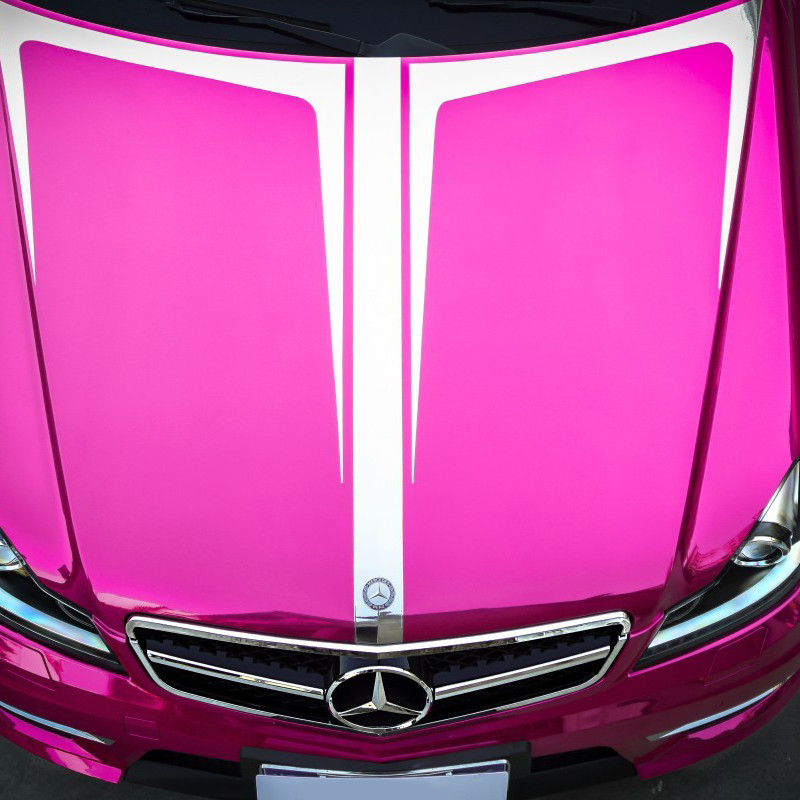 Rilis Udara Cermin Mengkilap Chrome vinil Membungkus Slidable Rose Red Mobil Membungkus Film